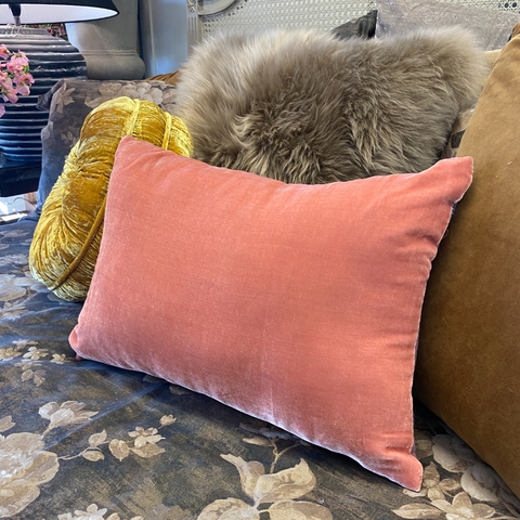 Velvet and 100% Plaid Cotton Cushion