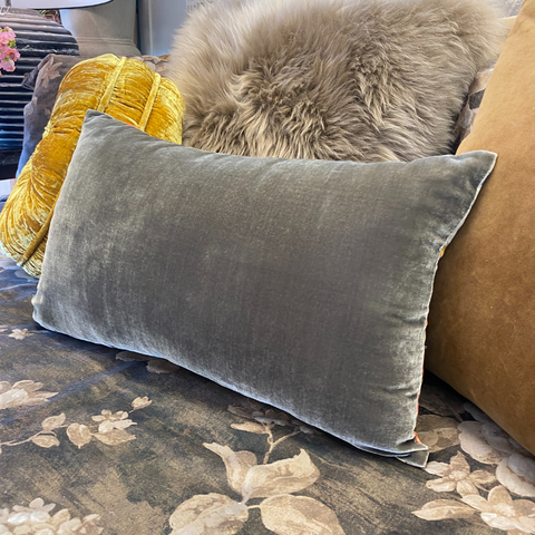 Vintage Kimono and Velvet Cushion