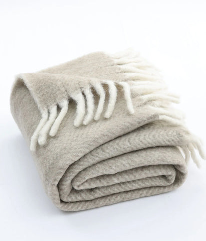 New Zealand Wool Throw ~ Natural