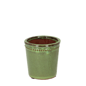 Flower Pot Glazed Green 12cm