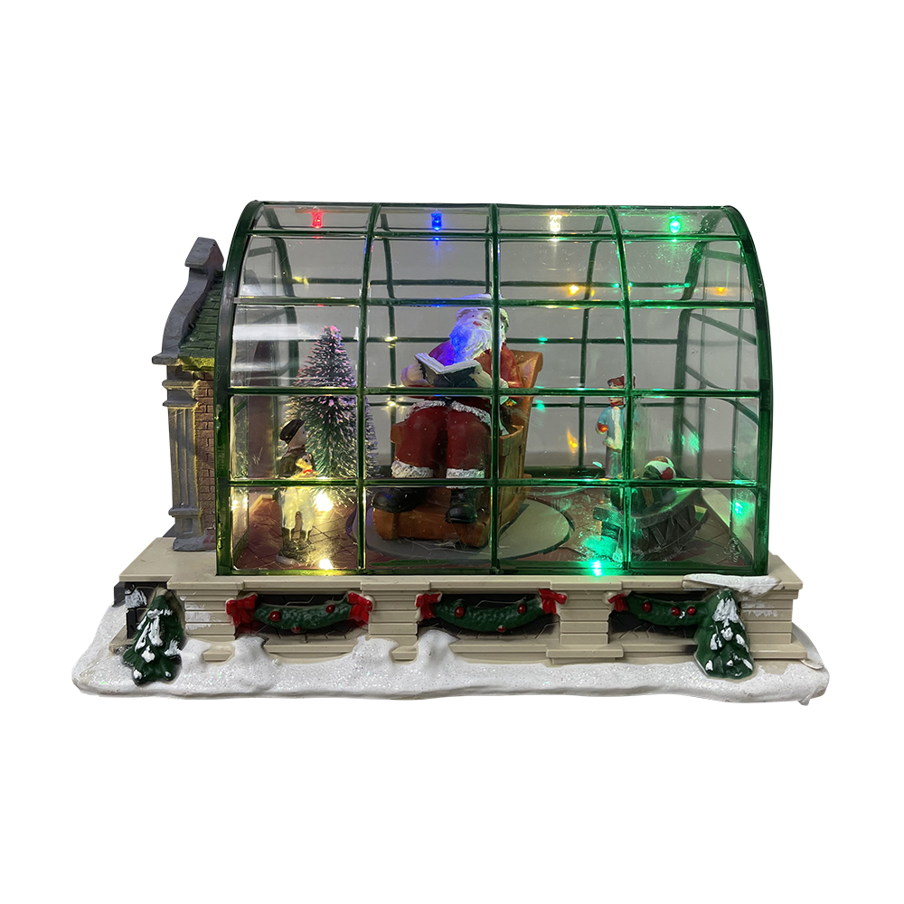 LED Santa in Glass Conservatory