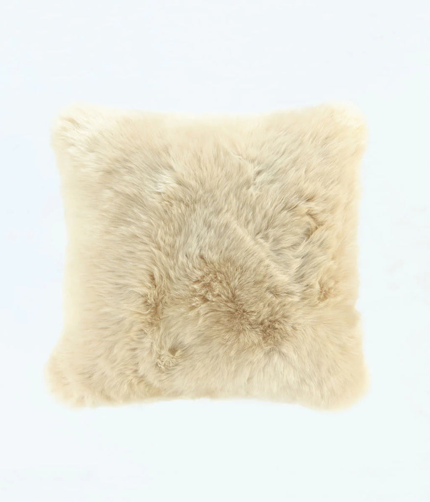 New Zealand Wool Sheepskin Cushion ~ Linen