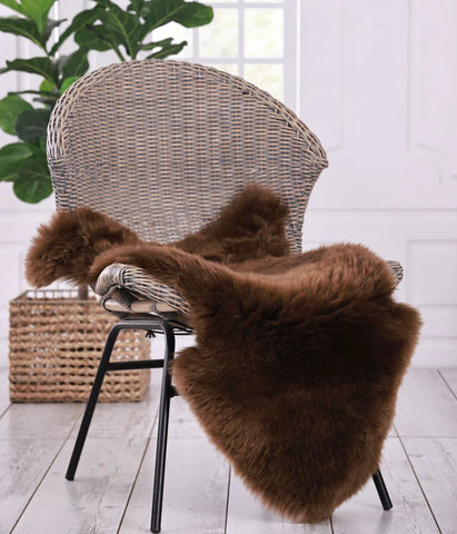 New Zealand Wool Sheepskin rug ~ Chestnut