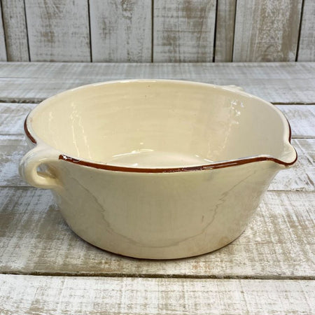 Spanish Terracotta Bowl with Lip and Handles - OLIVE