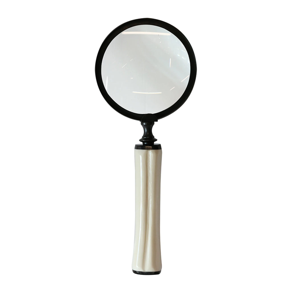 Magnifying Glass with Bone Handle - Cream