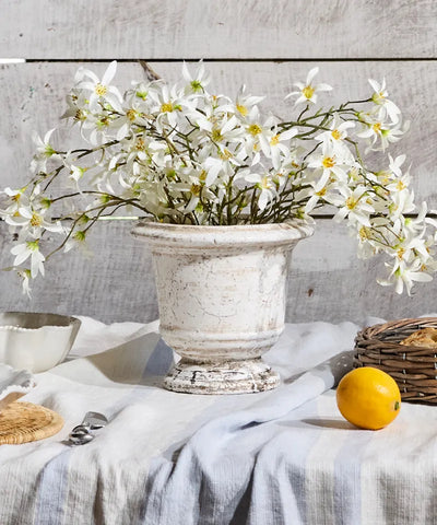 Urn Planter Rustic White ~ Medium