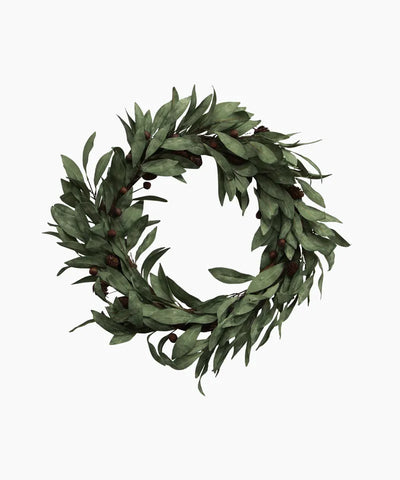 Eucalyptus & Brown Wood Berry Wreath Large