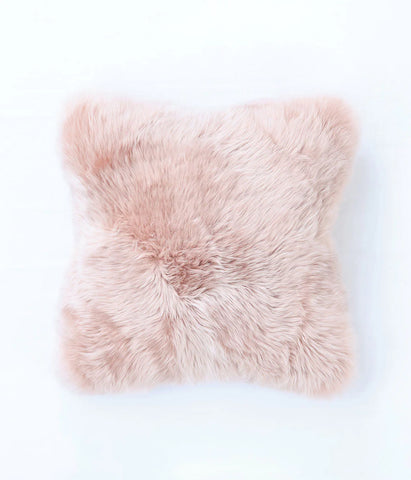New Zealand Wool Sheepskin Cushion ~ Blush