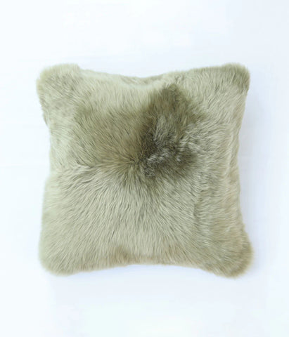 New Zealand Wool Sheepskin Cushion ~ Olive