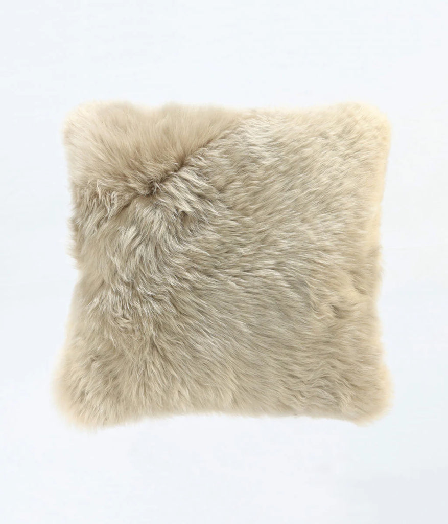 New Zealand Wool Sheepskin Cushion ~ Taupe