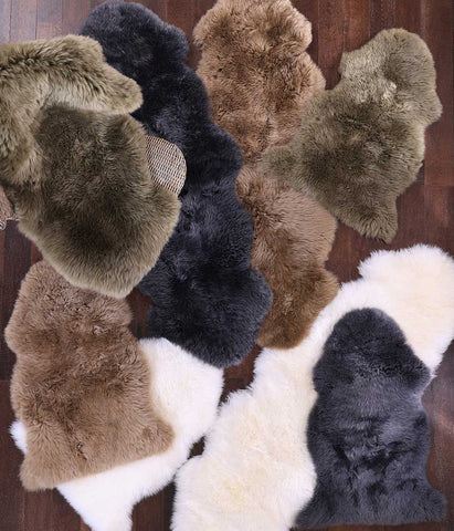 New Zealand Wool Sheepskin Rug ~ Olive
