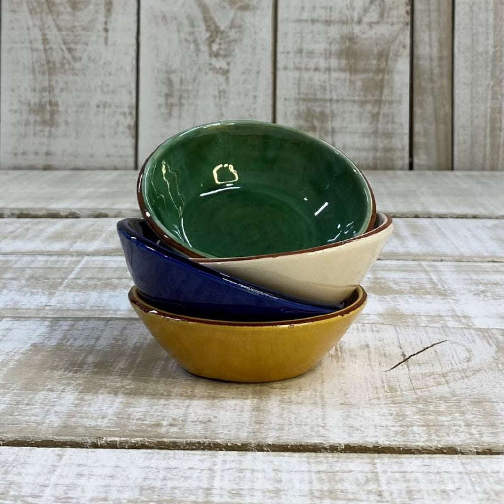 Spanish Terracotta Straight-sided Bowl ~ 10cm BLUE