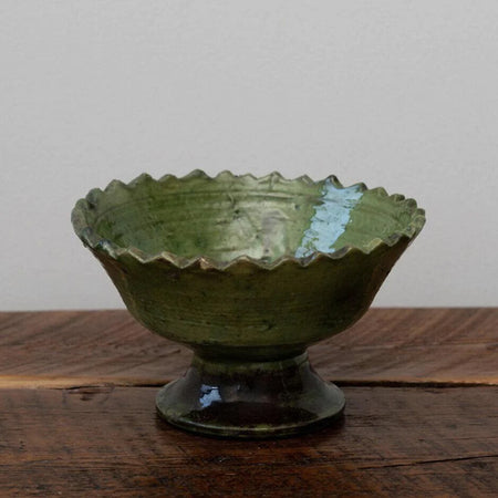 Tamegroute Pedestal Bowl ~ 20CM GREEN