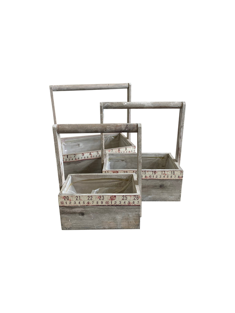 Le Monde SET 3 GARDEN BASKETS WITH MEASUREMENT DETAIL