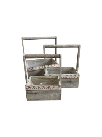 Le Monde SET 3 GARDEN BASKETS WITH MEASUREMENT DETAIL