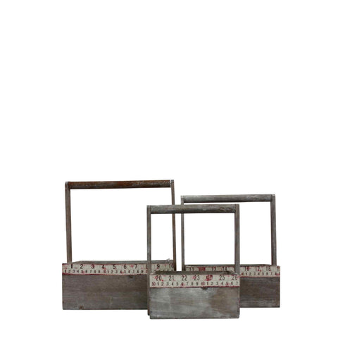 Le Monde SET 3 GARDEN BASKETS WITH MEASUREMENT DETAIL