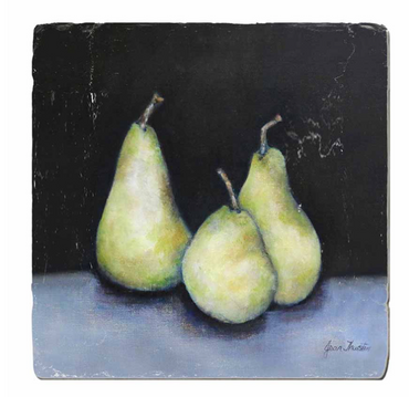 Midnight Pears Coaster Set ~ 4 pieces