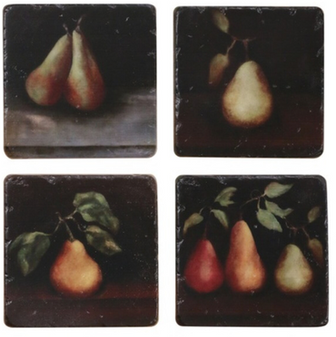 Raphael Pear Coasters ~ 4 Pieces