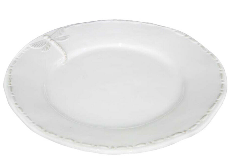 White Dragonfly Dinner Plate