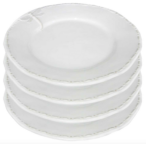 White Dragonfly Dinner Plate