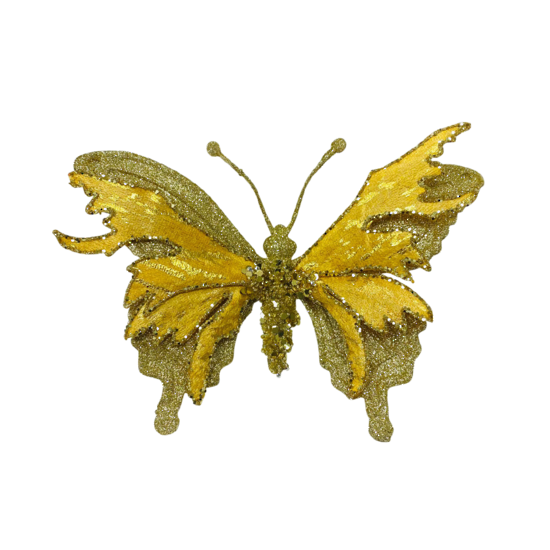 17.5CMW GOLD/GOLD BUTTERFLY ON CLIP