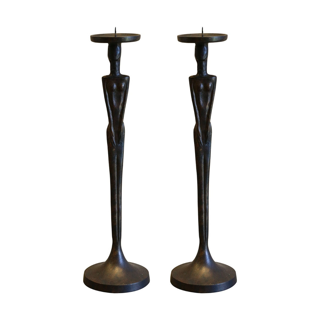 CC Interiors FEMME CANDLESTICK IN DARK BRONZE FINISH