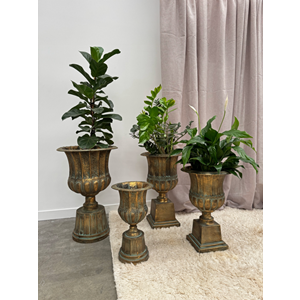 Aged Metal French Urn 65cm