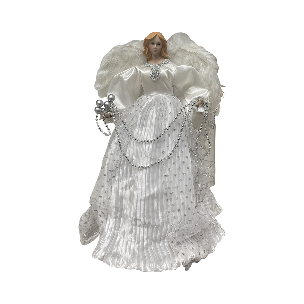 Tree Top Angel in White SIlver
