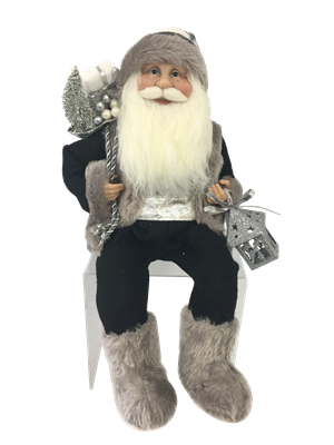 Sitting Santa in Black Grey