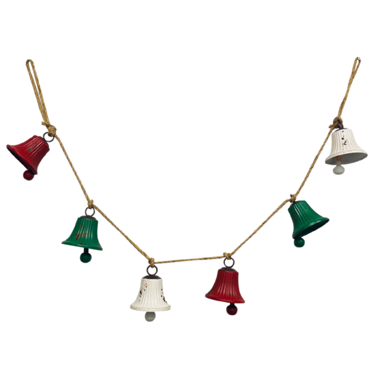 Red, Green & White Bell Garland