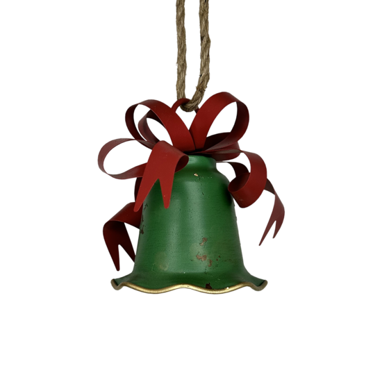 Small Green Bell with Red Bow