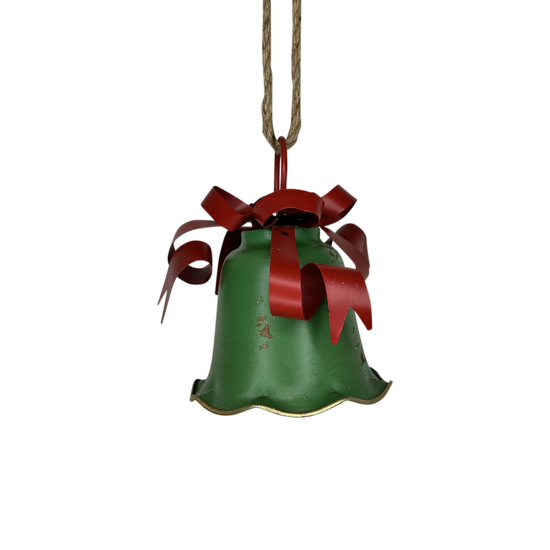 Medium Green Bell with Red Bow