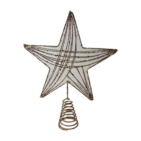 Wire Tree Top Star with Glitter