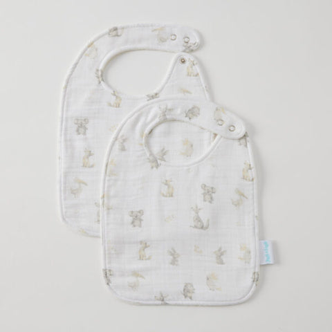 Jiggle & Giggle Little Aussie Critters Muslin Bib Set of 2