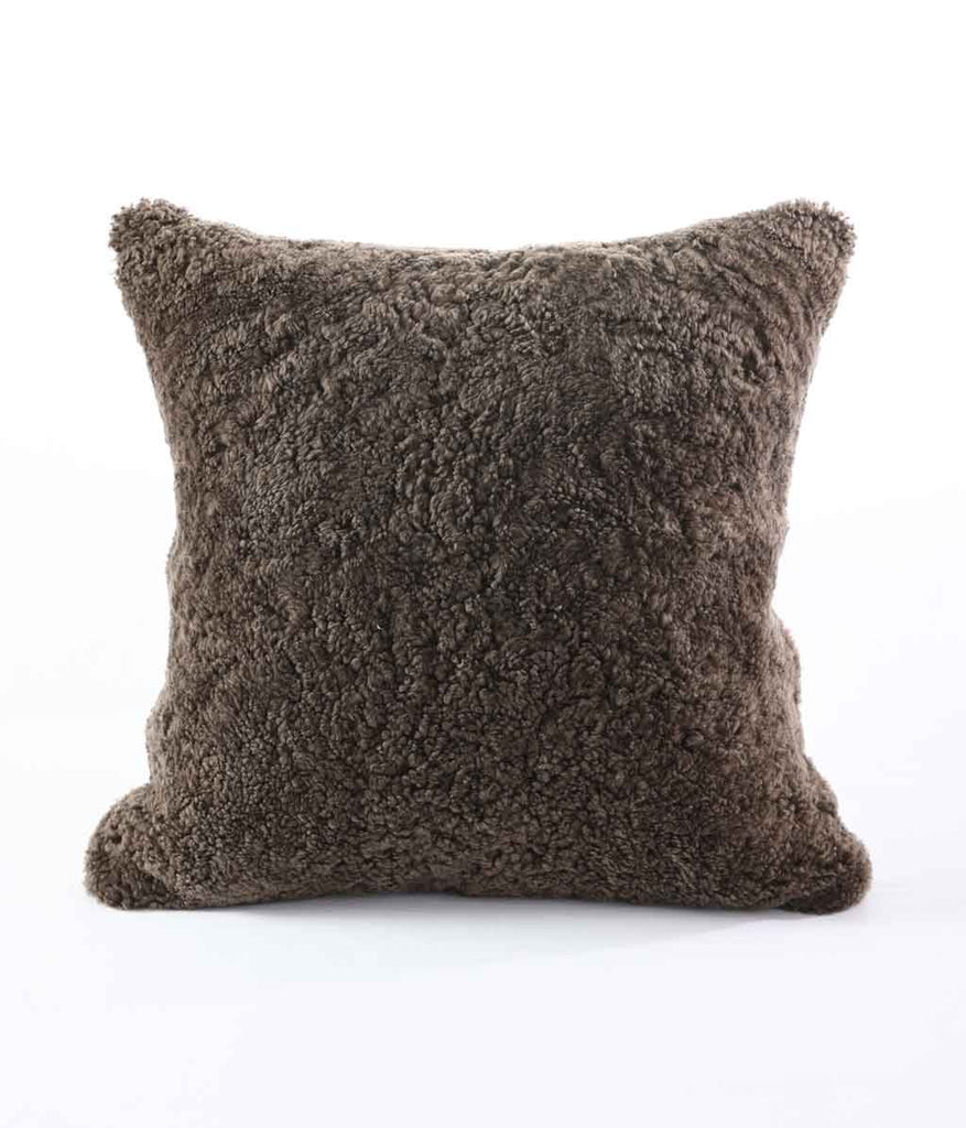 NZ Wool Sheepskin Cushion Mushroom