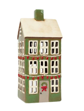 Alsace Tea Light Grande Christmas Chalet - Green