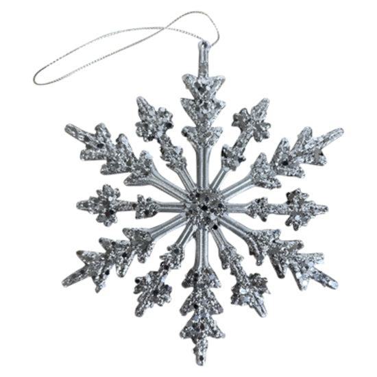 Silver snowflake hanger with barbs