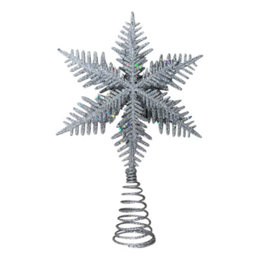 Silver snowflake tree topper