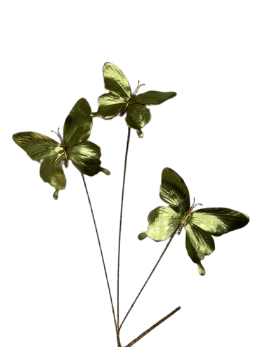 Green Butterflies Spray, set of 3