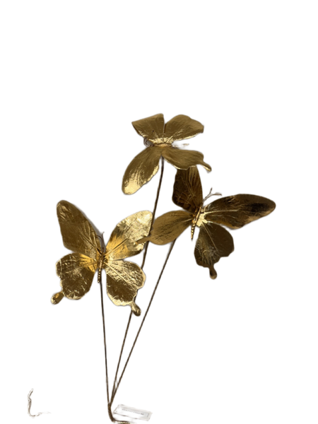 Gold Butterflies Spray, set of 3