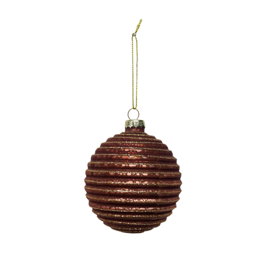 Red with Gold Glitter Line Ball Hanger