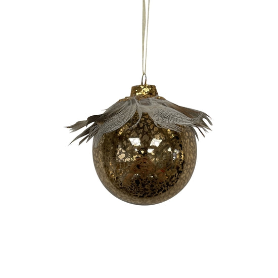 Aged Bronze Feather Ball Hanger