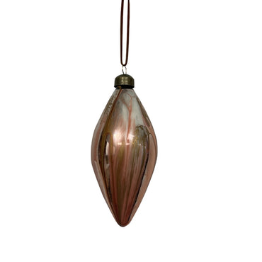 Pink & Bronze Marbled Glass Olive