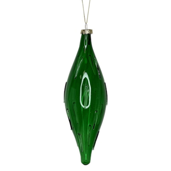 Green clear marbled olive hanger