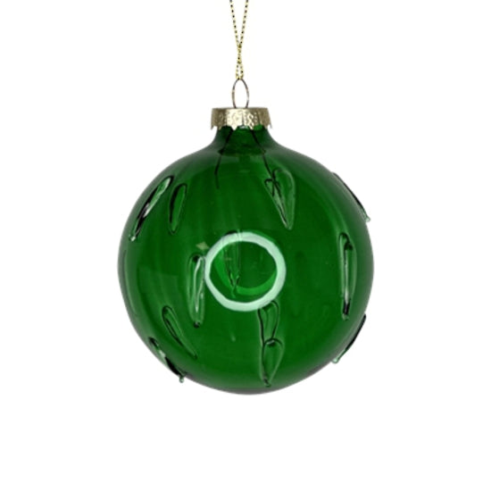 Green clear marbled ball hanger