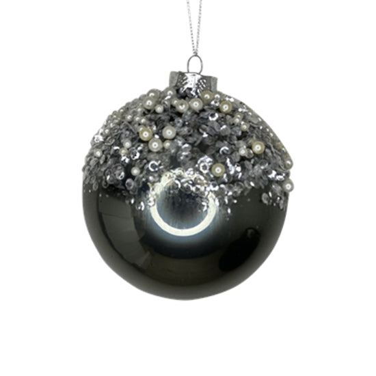 Pearled silver glass ball