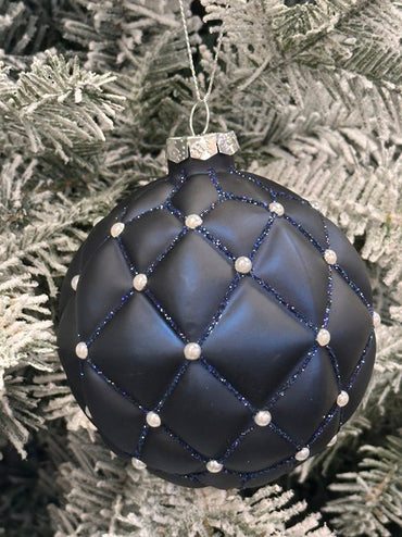 Blue & White Ball Glass Hanger