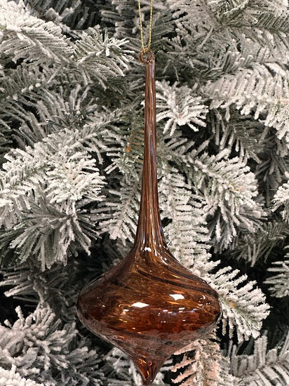 Aged Gold & Brown Glass Drop Hanger