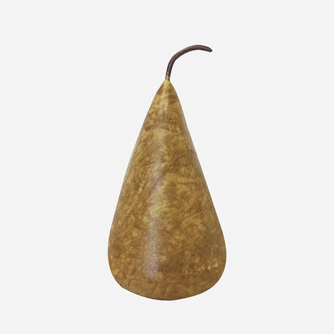 Large Marble Decorative Pear in Golden Brown