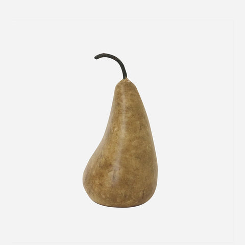 Medium Marble Decorative Pear in Golden Brown